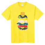 八丈ソースハンバーガー柄　半袖Tシャツ　イエロー　サイズL